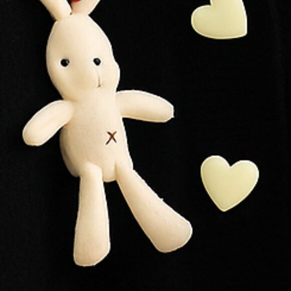 Missing You Cozy Oversized Cardigan With Attached Stuffed Animal Rabbit - Picture 2 of 3